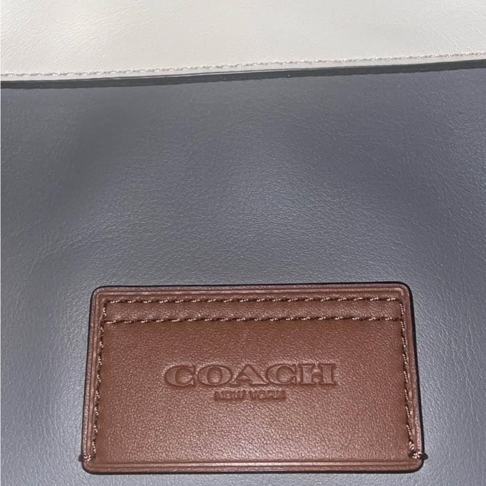 Coach Men’s Colorblock Messenger Bag in White, Gray & Yellow Accents - Picture 2 of 4
